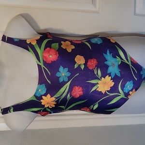 Cross Currents Purple Floral One-piece Swimsuit in Medium